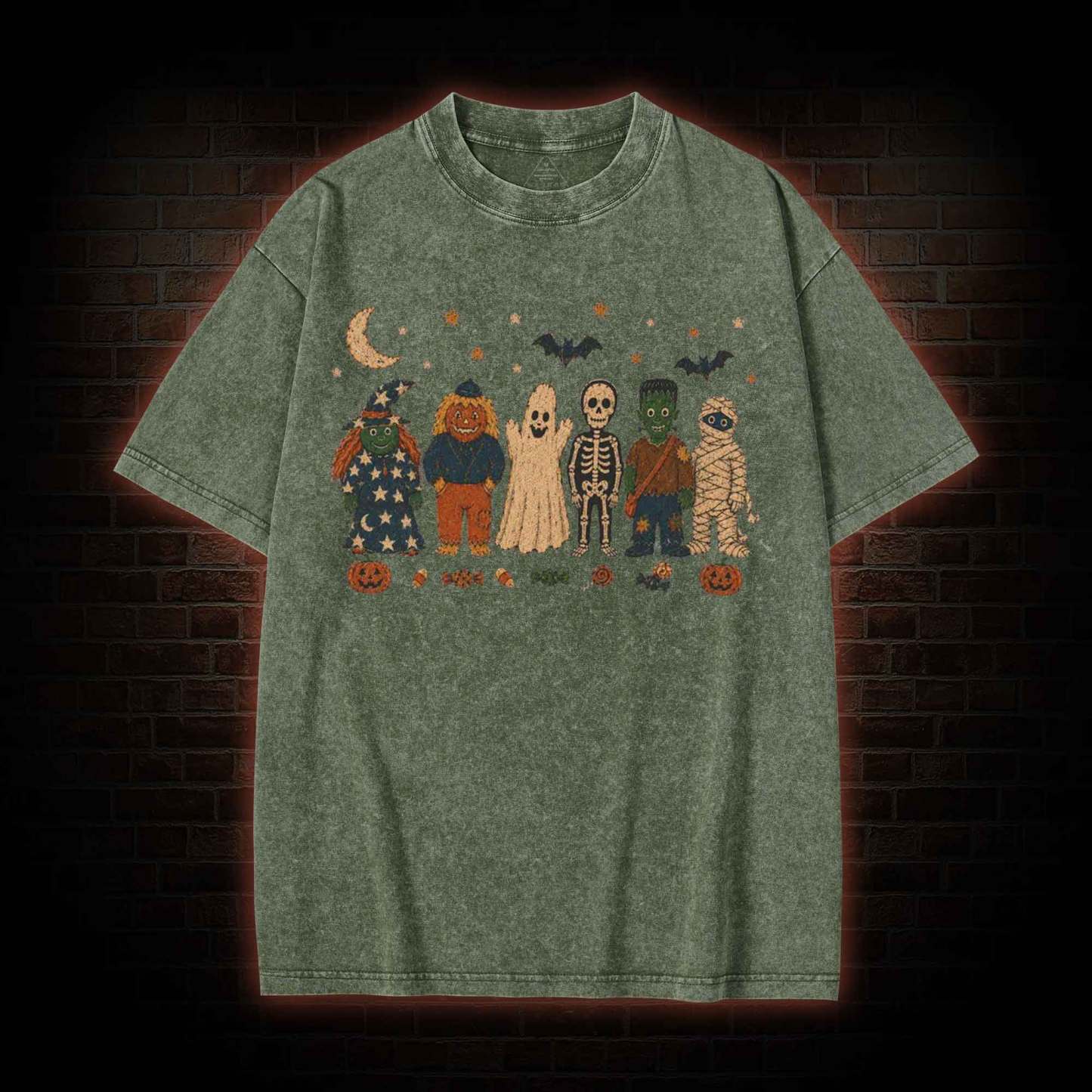 Halloween Monsters Washed T-shirt
