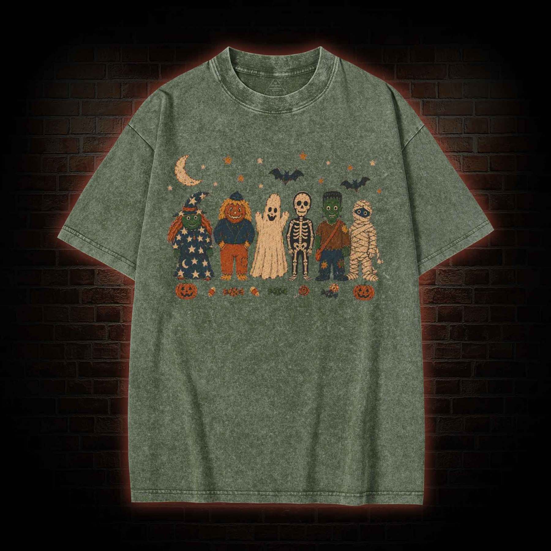 Halloween Monsters Washed T-shirt