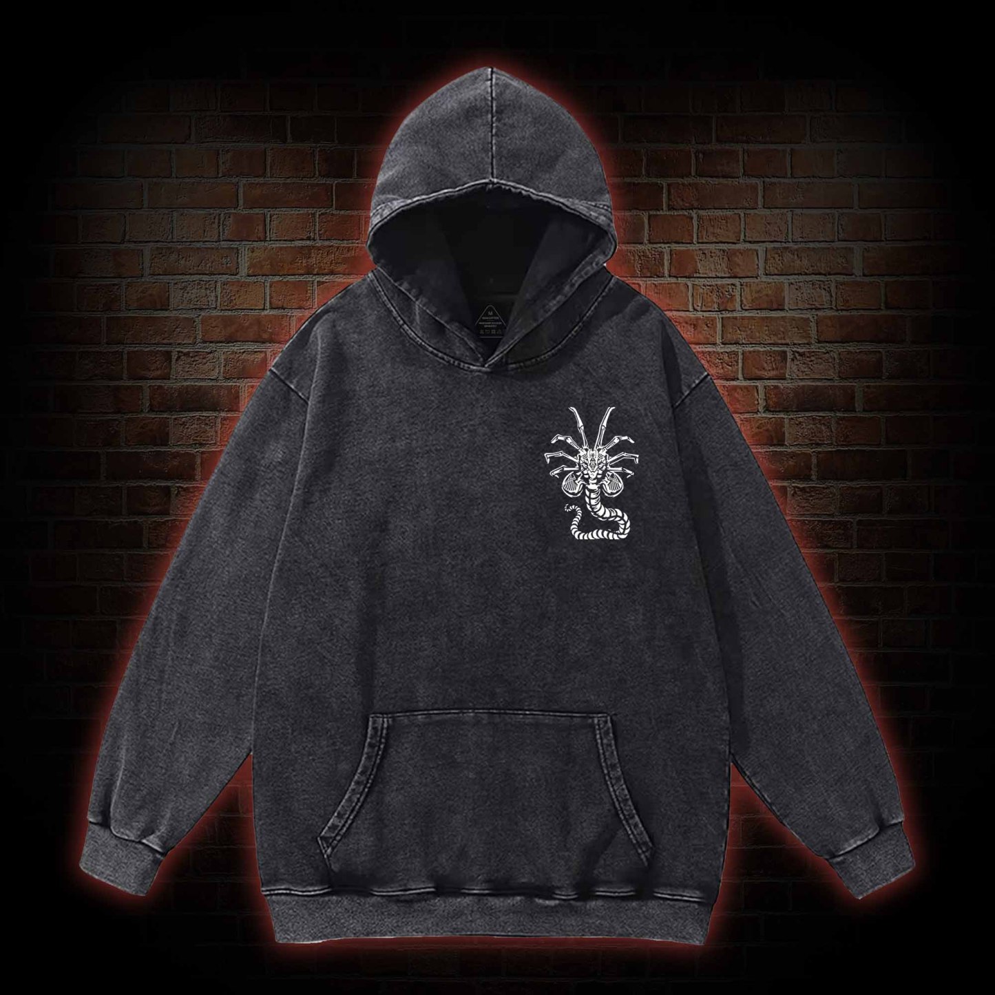 Alien Perfect Organism Back Print Washed Hoodie