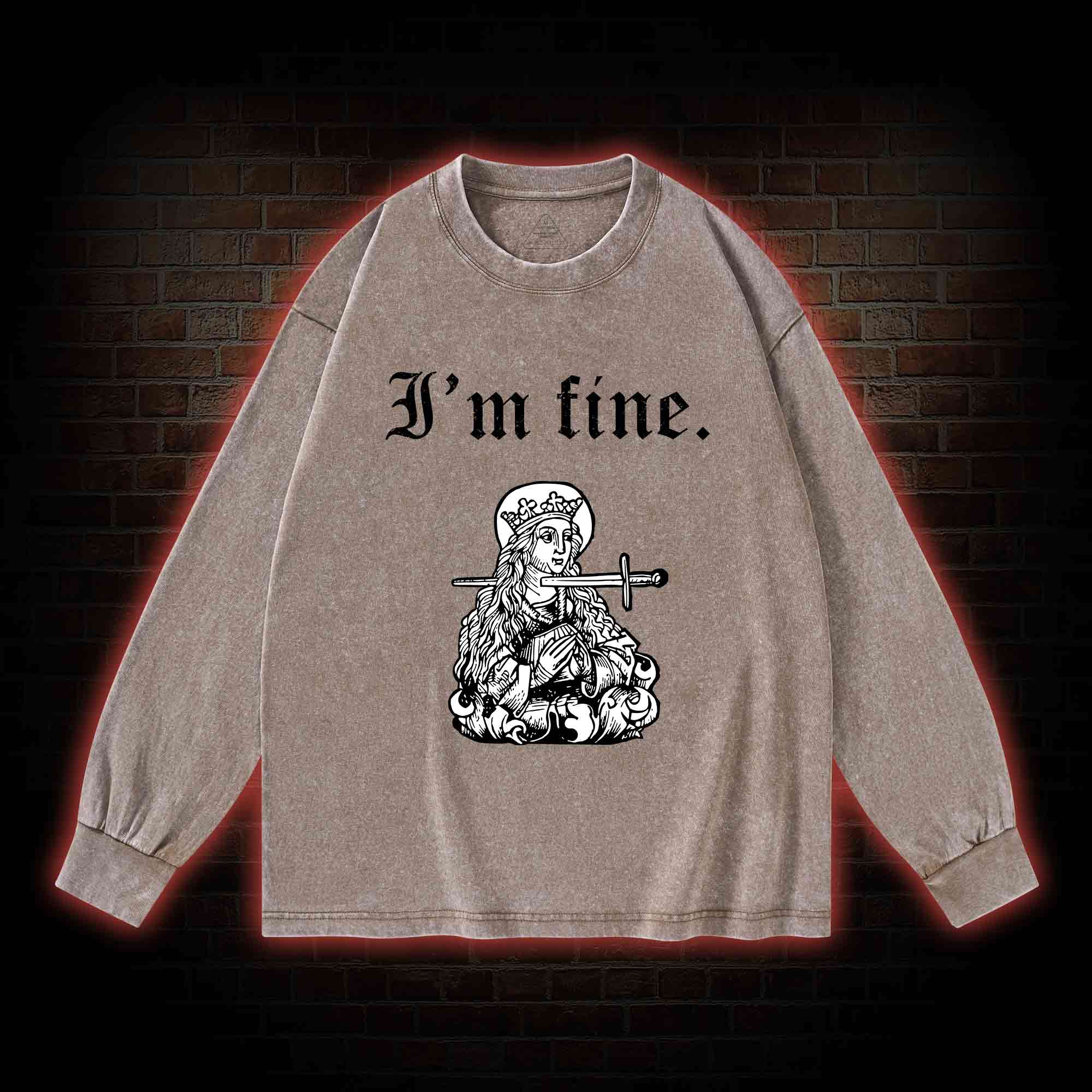 I'm Fine Washed Long-Sleeve T-shirt