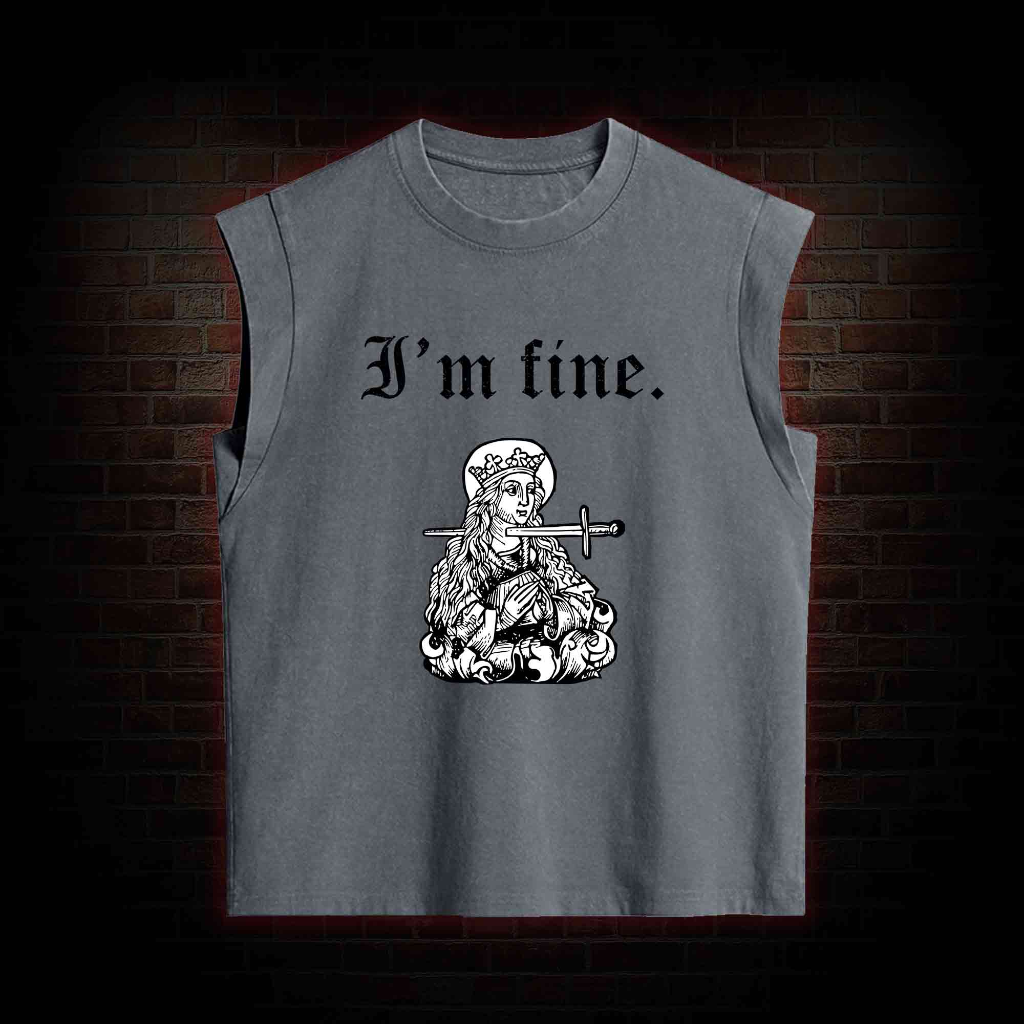 I'm Fine Women's Washed Tank Top