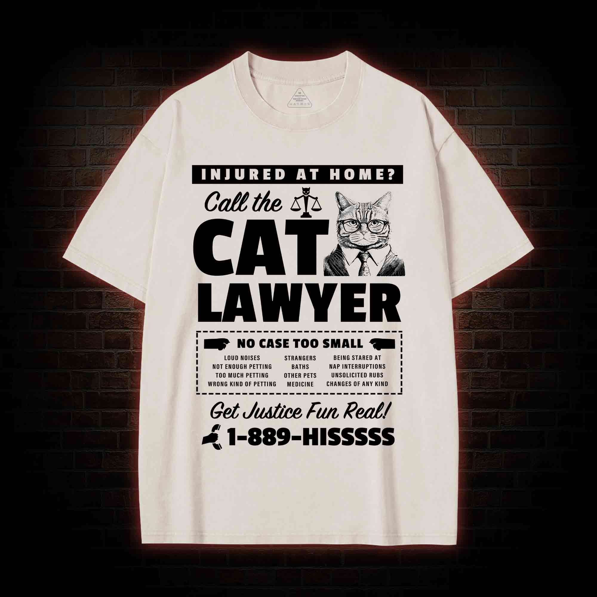 Call The Cat Lawyer Washed T-shirt