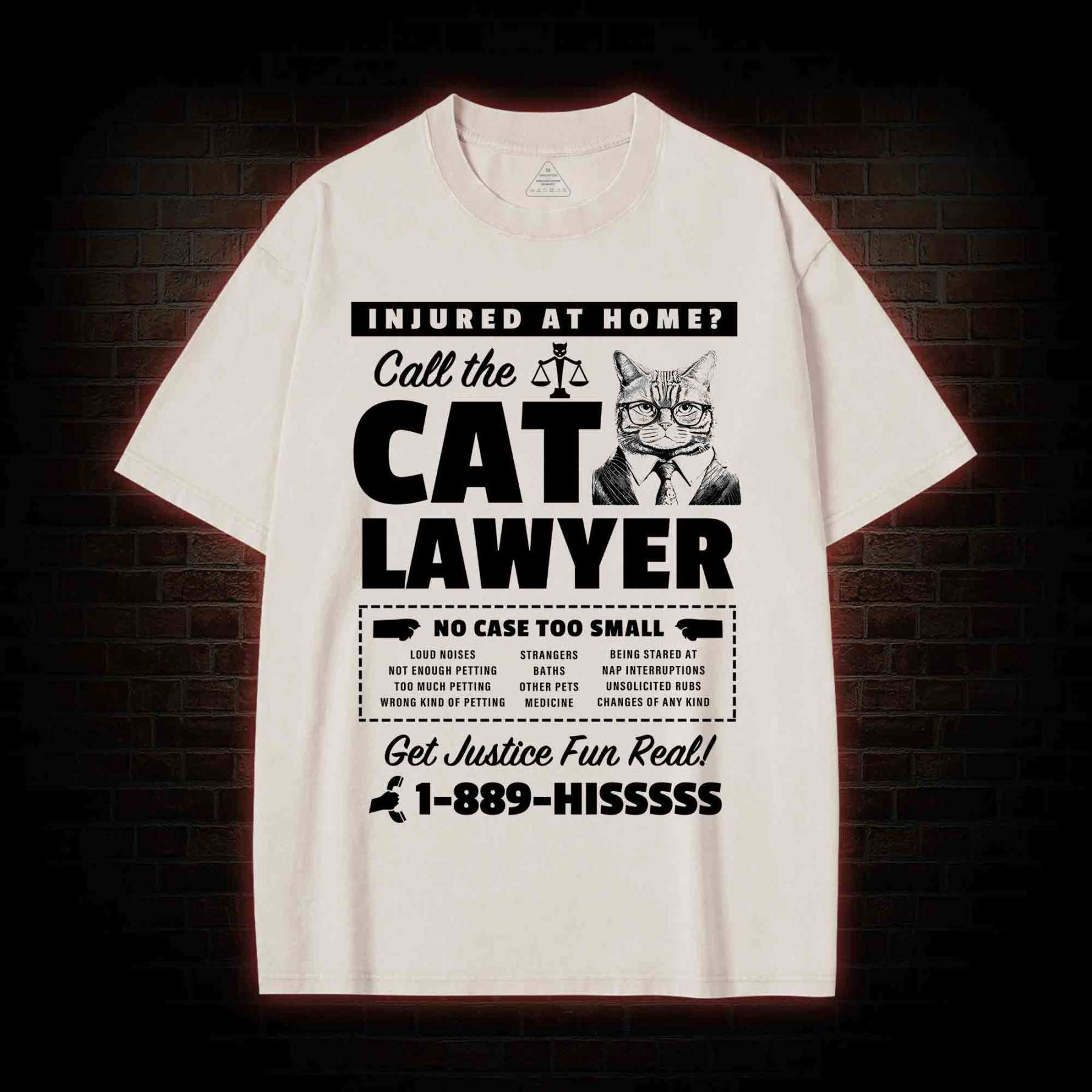 Call The Cat Lawyer Washed T-shirt