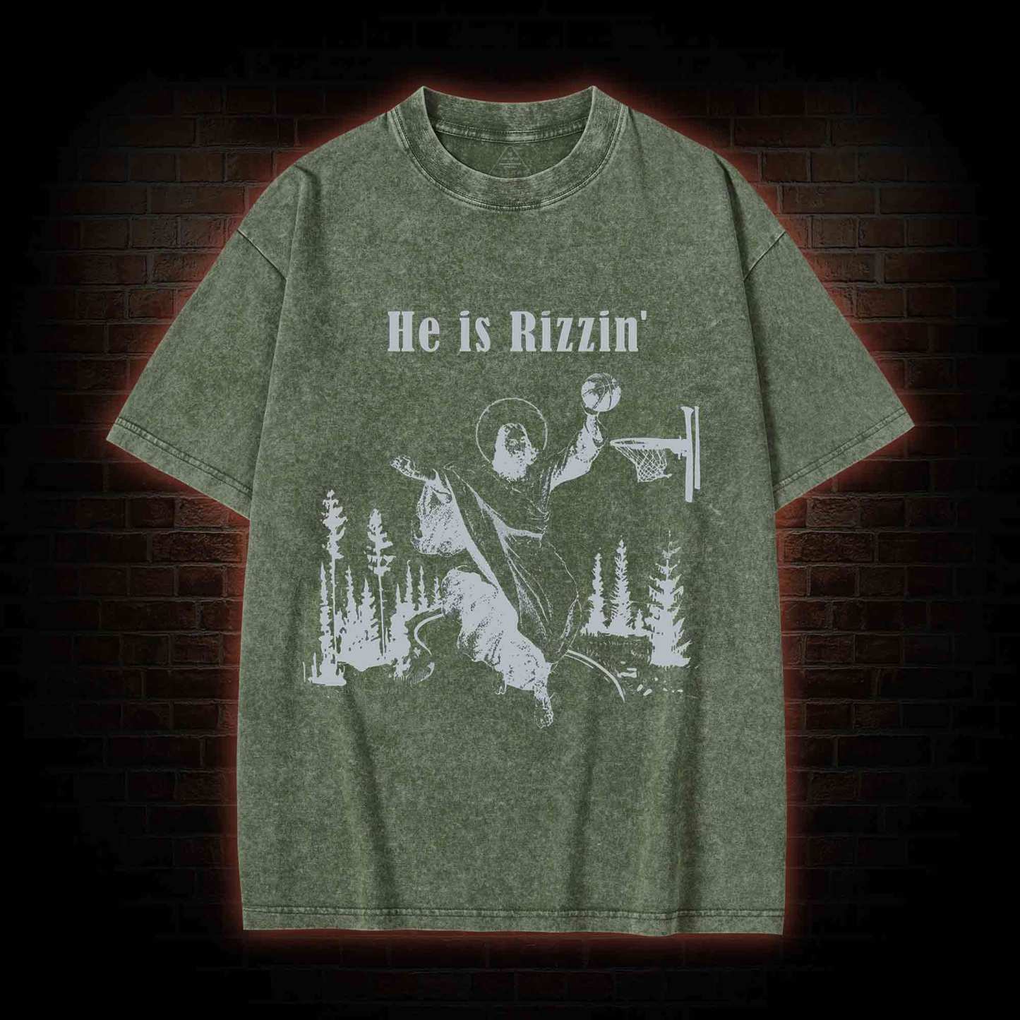 He Is Rizzin' Washed T-shirt