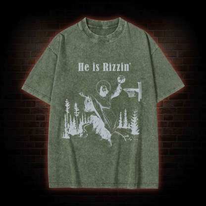 He Is Rizzin' Washed T-shirt