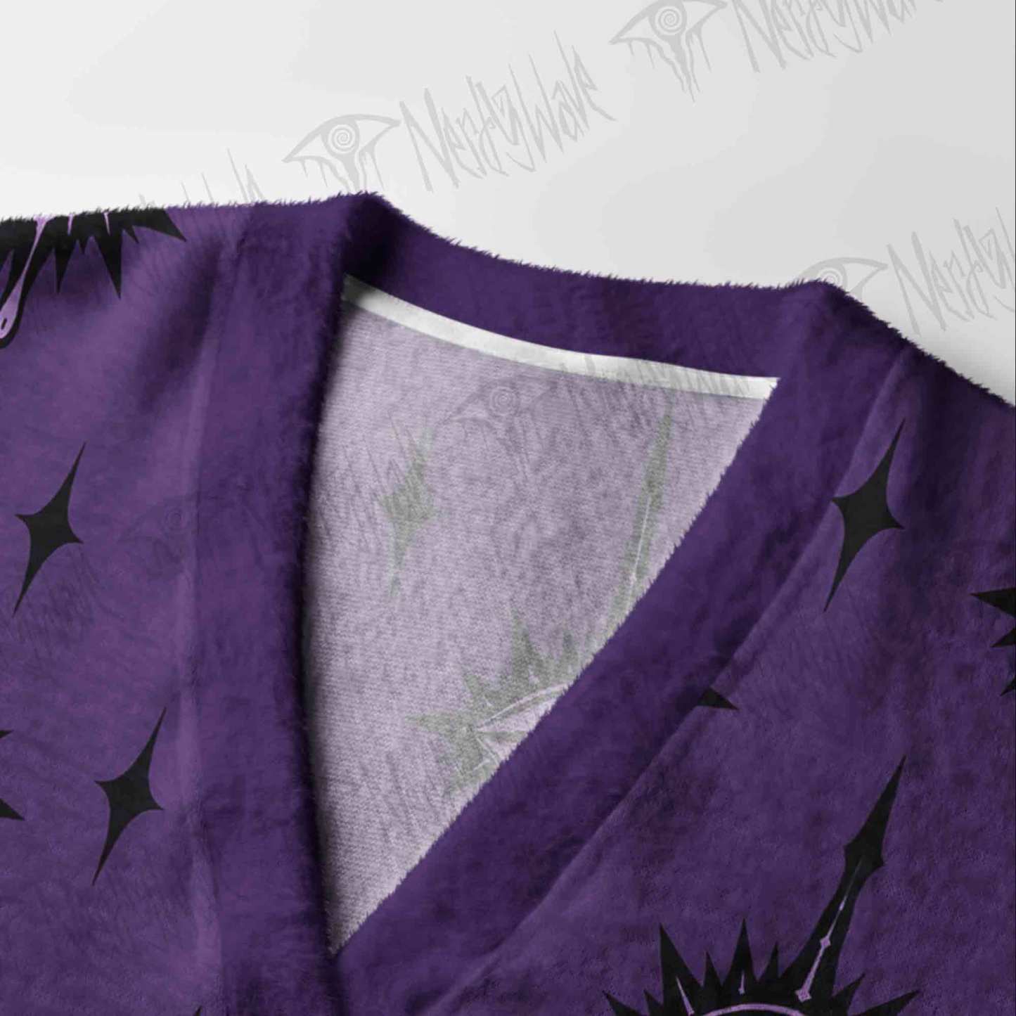 Gothic Crying Eye Purple Cardigan Sweater
