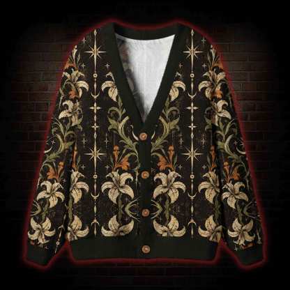 Celestial Lily Noir Cardigan Sweater