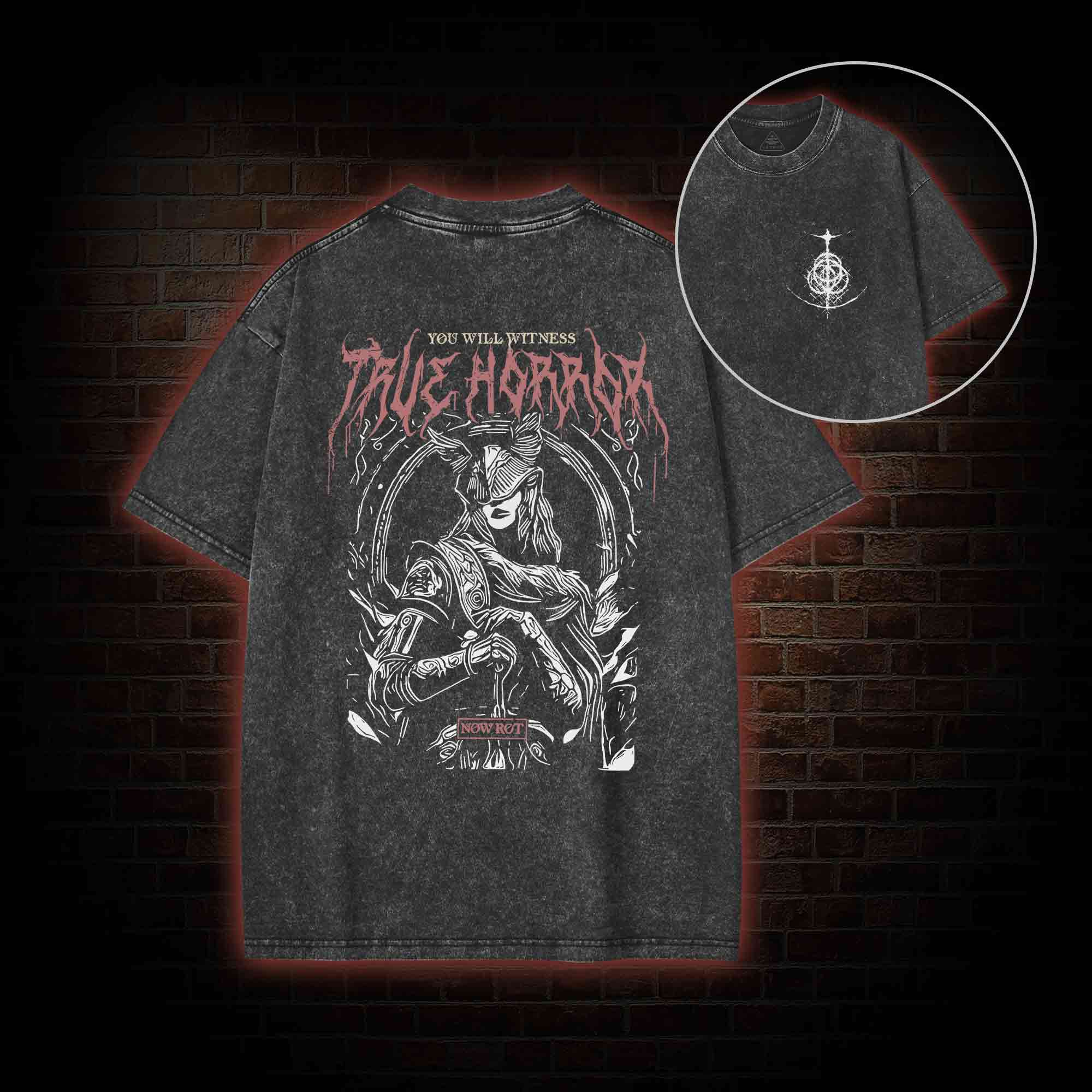 True Horror Back Print Washed T-shirt