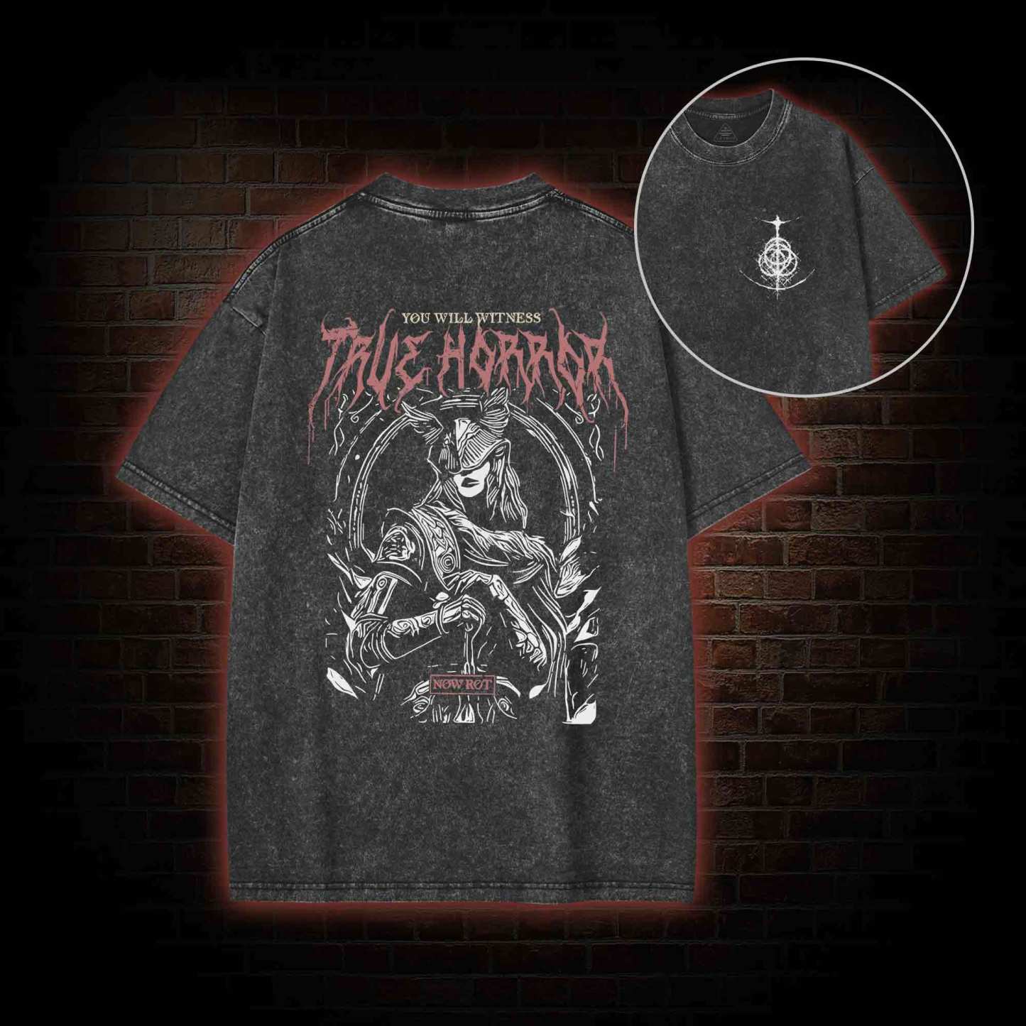 True Horror Back Print Washed T-shirt
