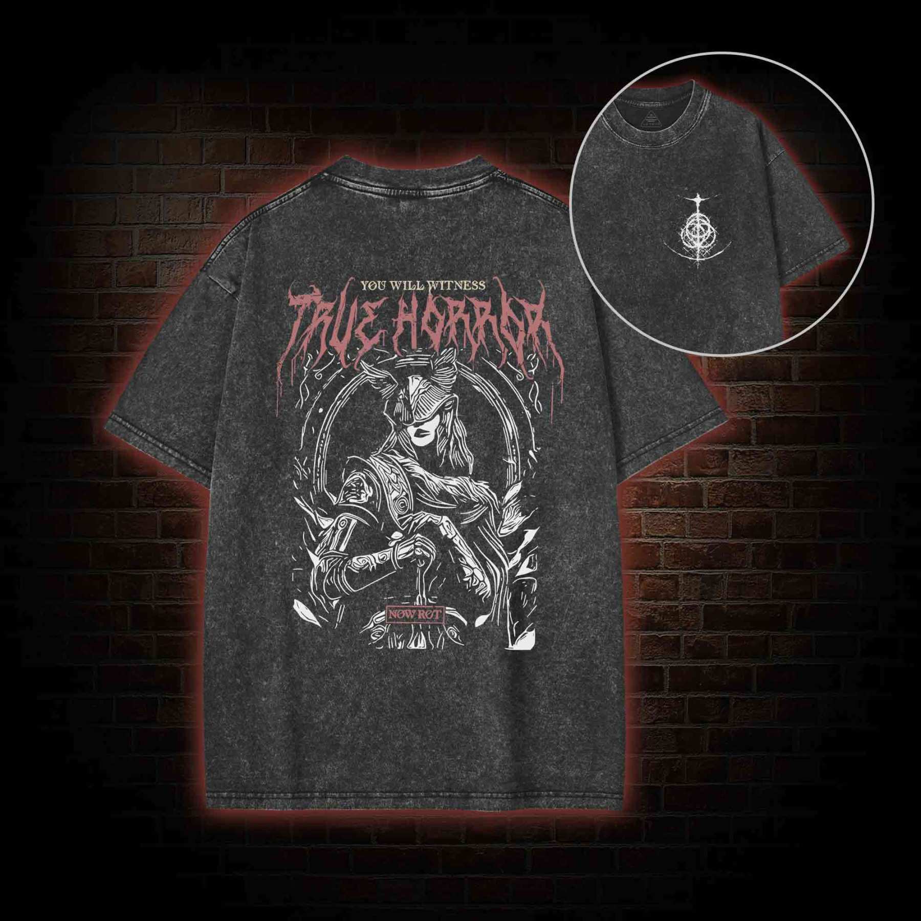 True Horror Back Print Washed T-shirt
