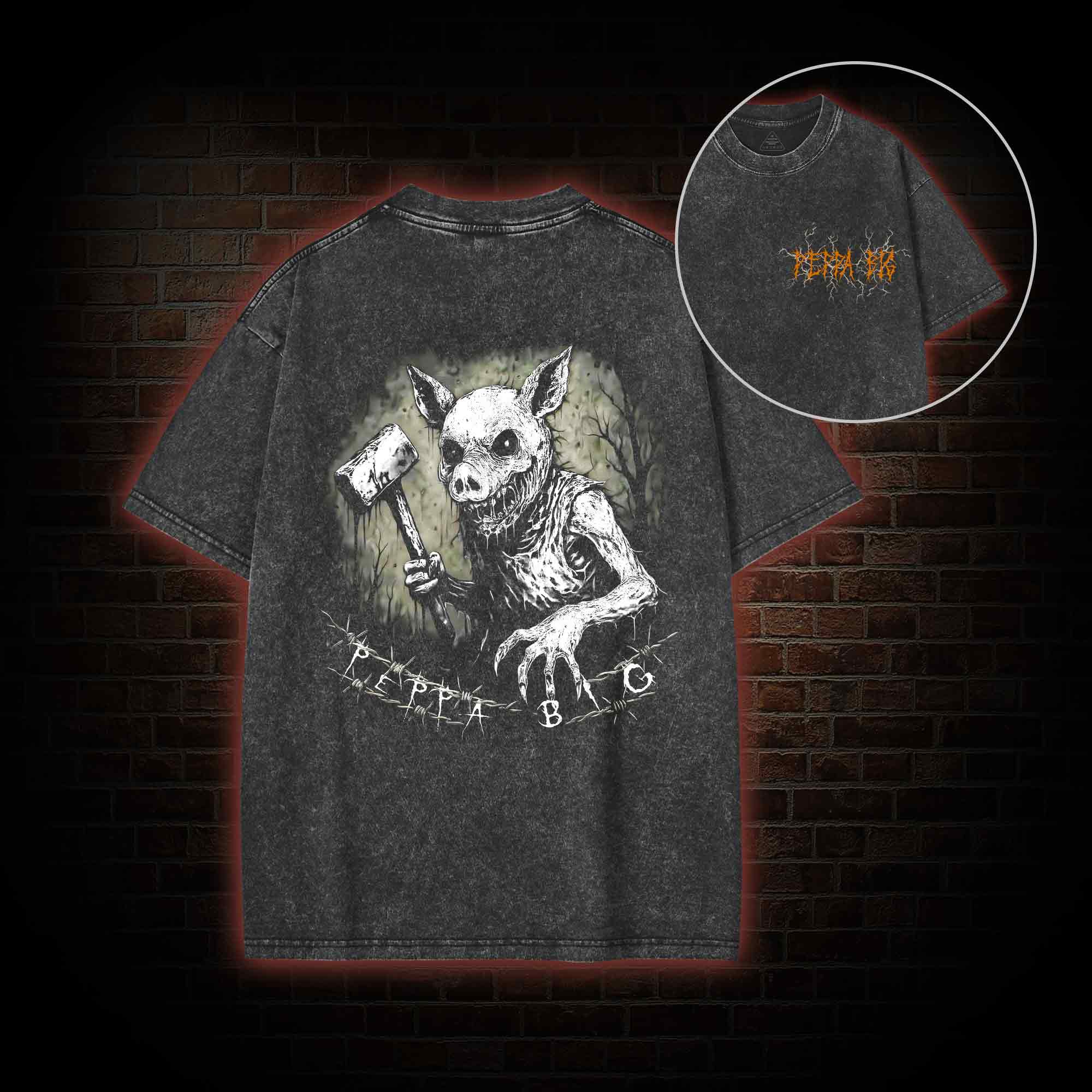 Peppa Big Back Print Washed T-shirt