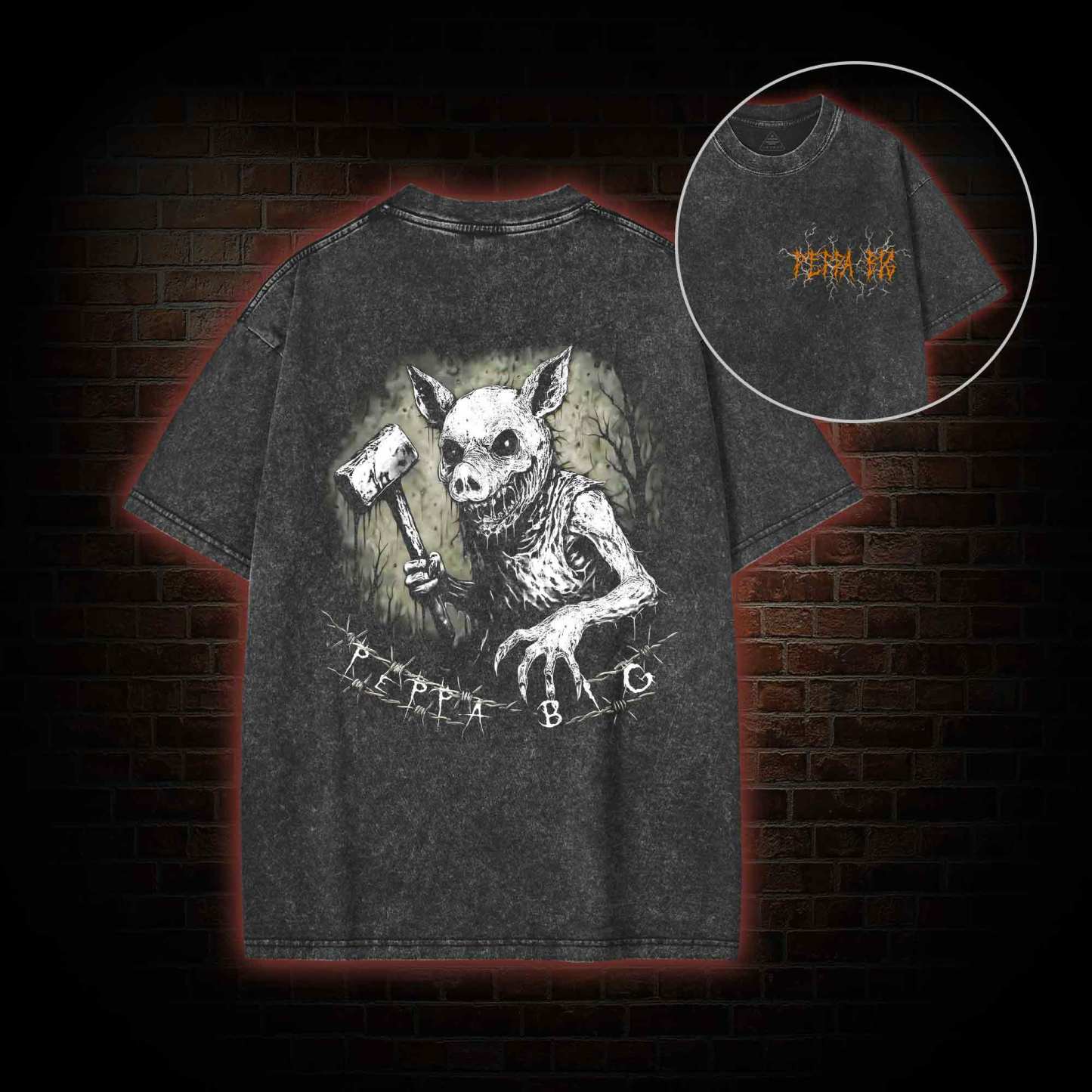 Peppa Big Back Print Washed T-shirt