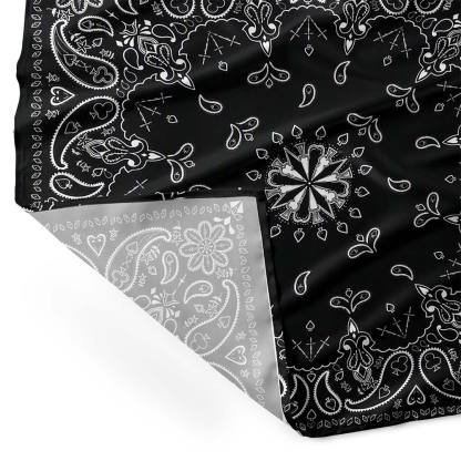 Black Paisley Square Scarf