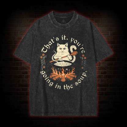Weird Medieval Cat Washed T-shirt