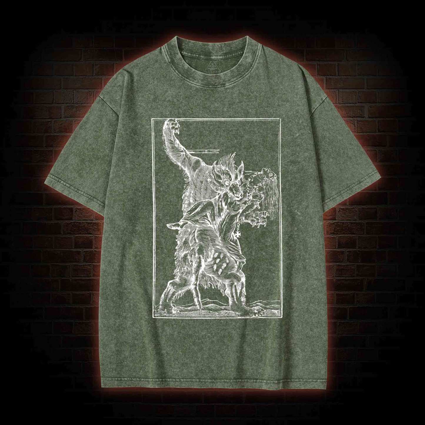Werewolf Creepy Washed T-shirt