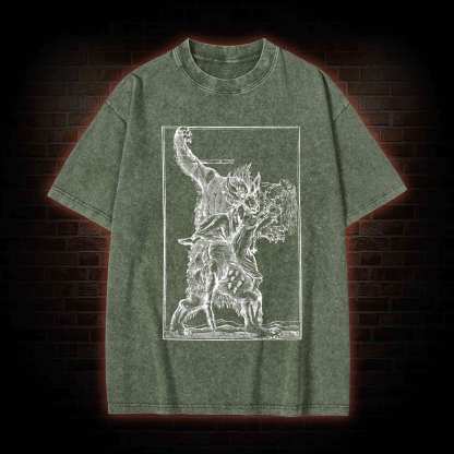 Werewolf Creepy Washed T-shirt