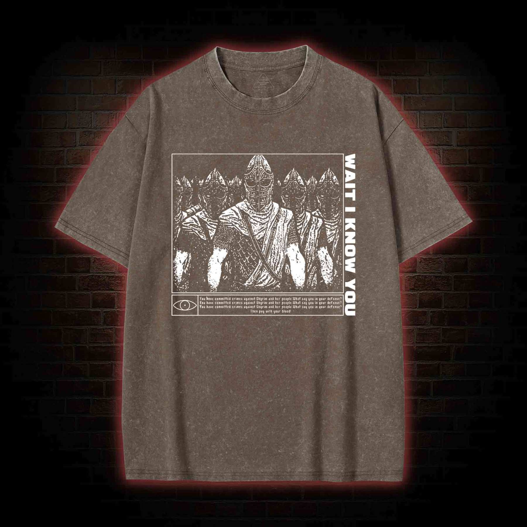 Wait I Know You. Skyrim Themed Washed T-shirt