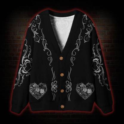 Gothic Bone Filigree Cardigan Sweater