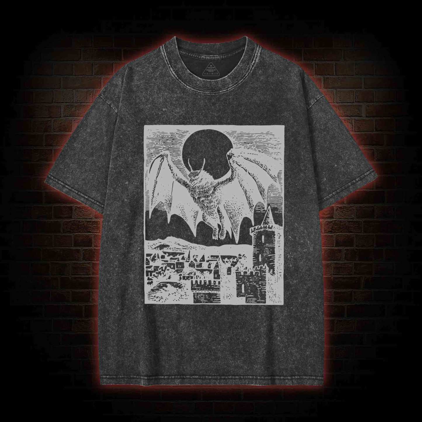 Vintage Mothman Monster Washed T-shirt