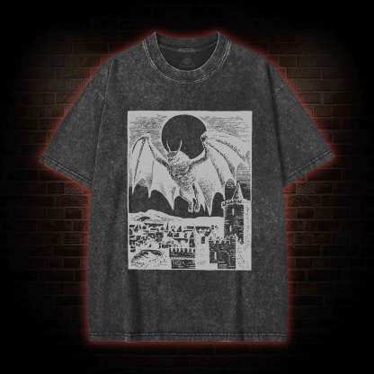 Vintage Mothman Monster Washed T-shirt