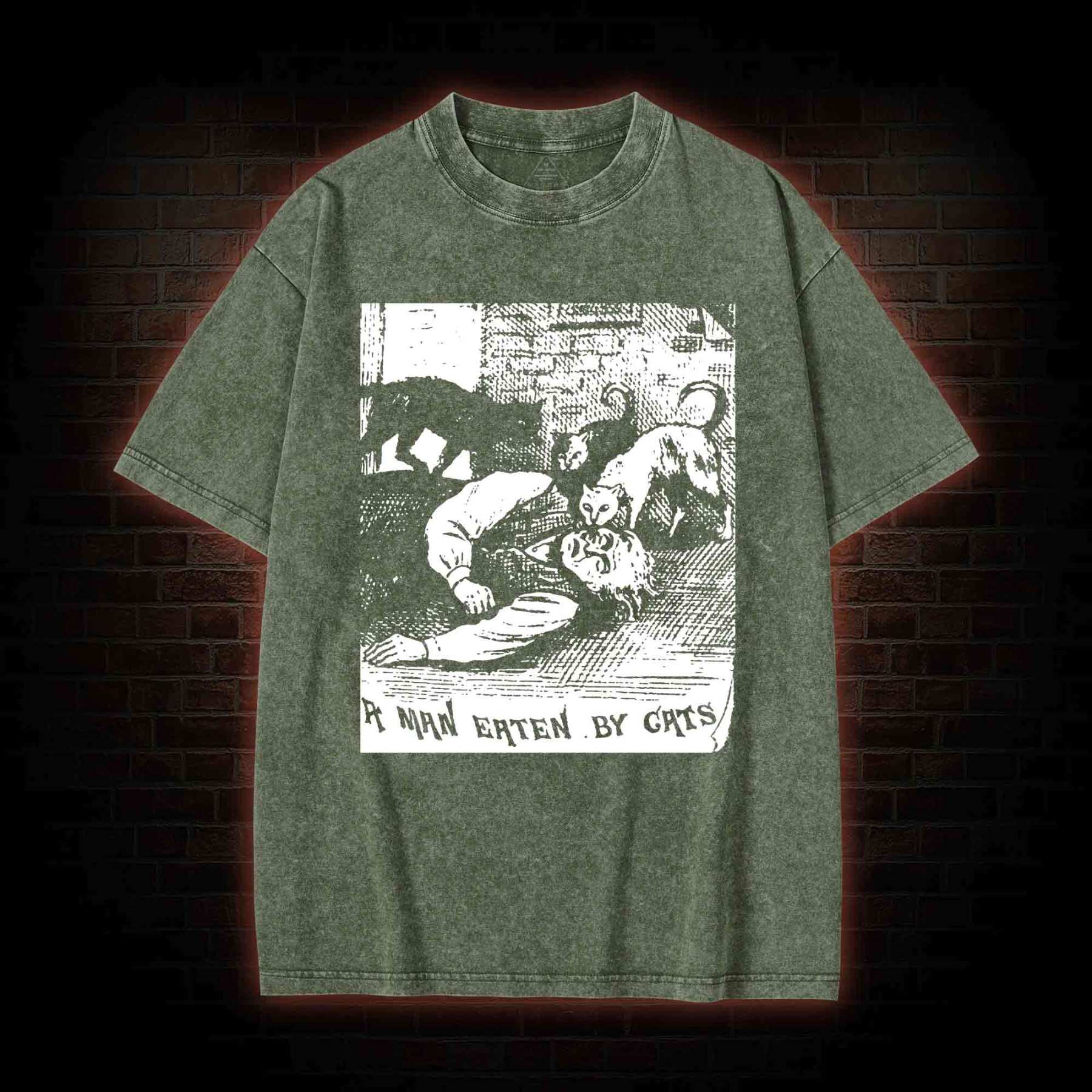A Man Eaten By Cats Washed T-shirt
