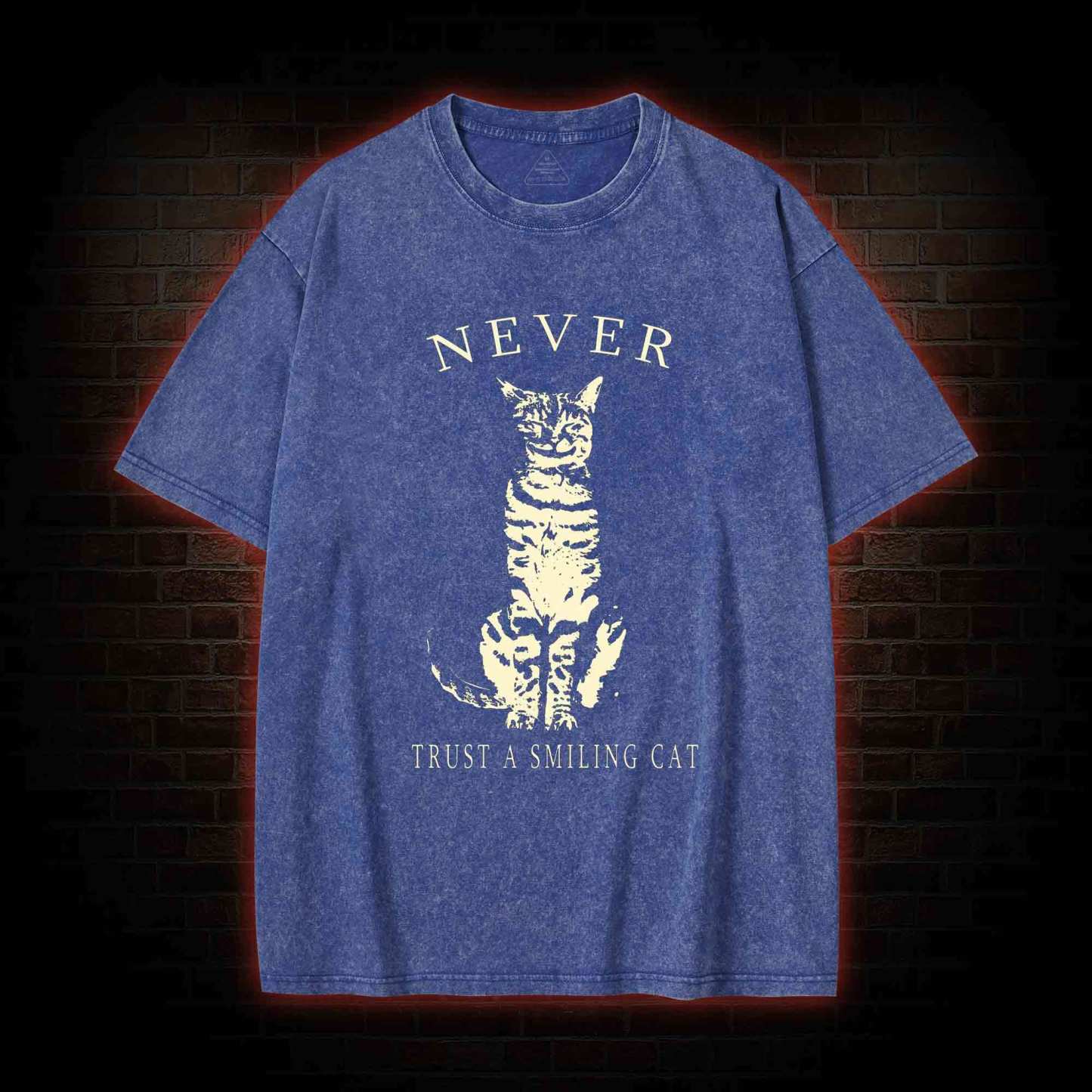 Never Trust A Smiling Cat Washed T-shirt