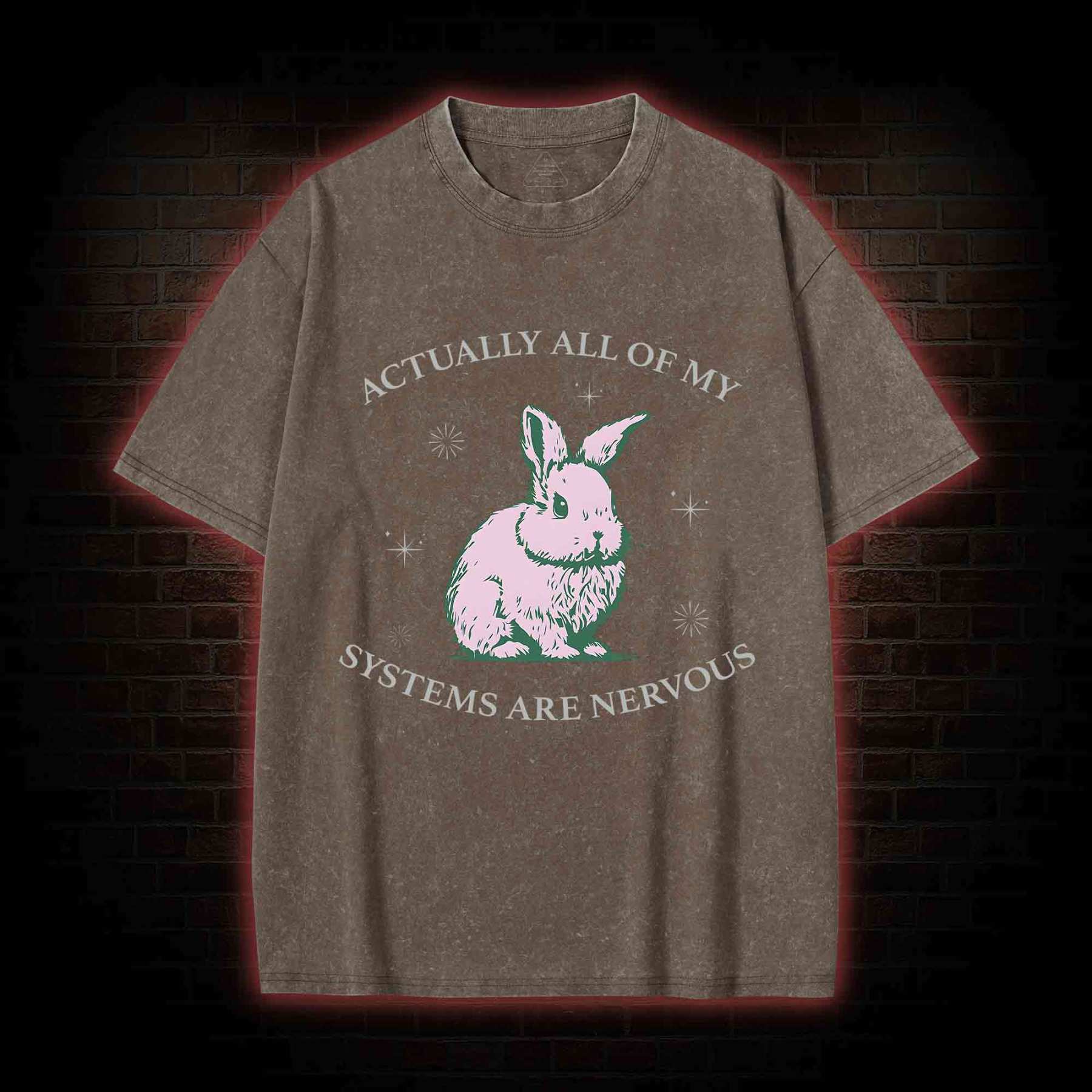 Actually All Of My Systems Are Nervous Washed T-shirt
