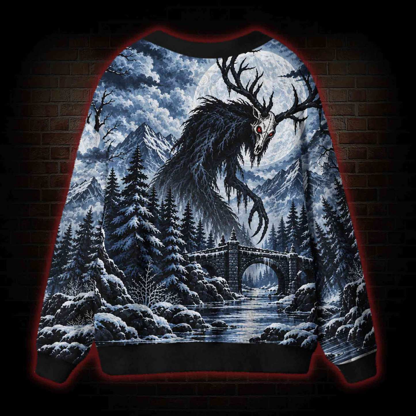 Winter Wendigo Forest Cardigan Sweater