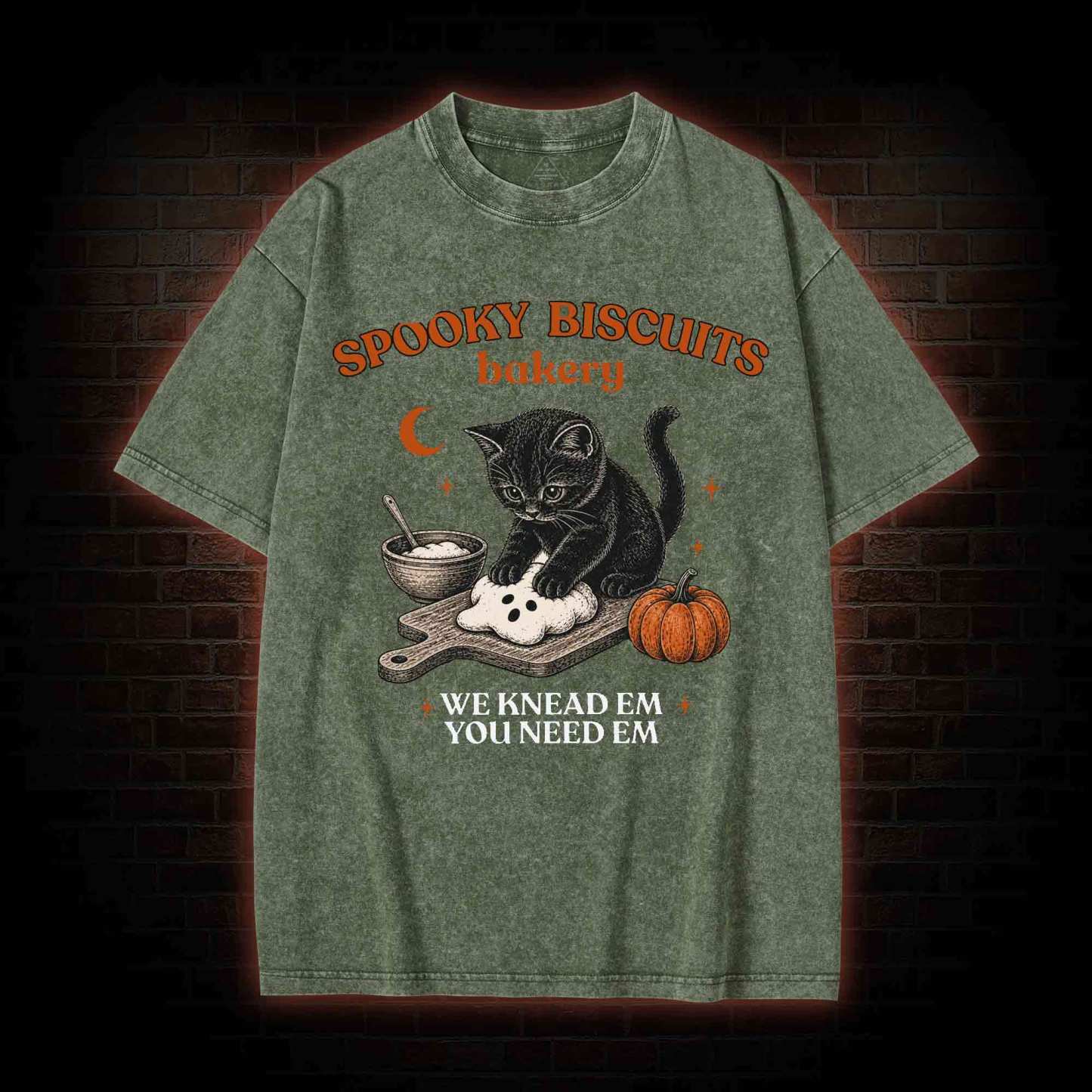 Spooky Biscuits Bakery Washed T-shirt