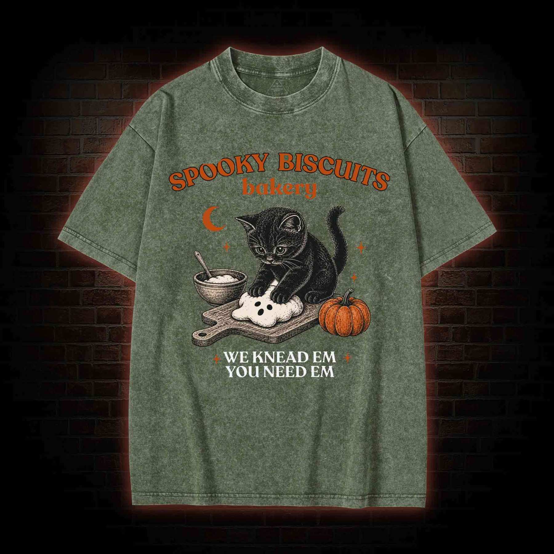 Spooky Biscuits Bakery Washed T-shirt