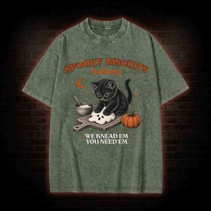 Spooky Biscuits Bakery Washed T-shirt