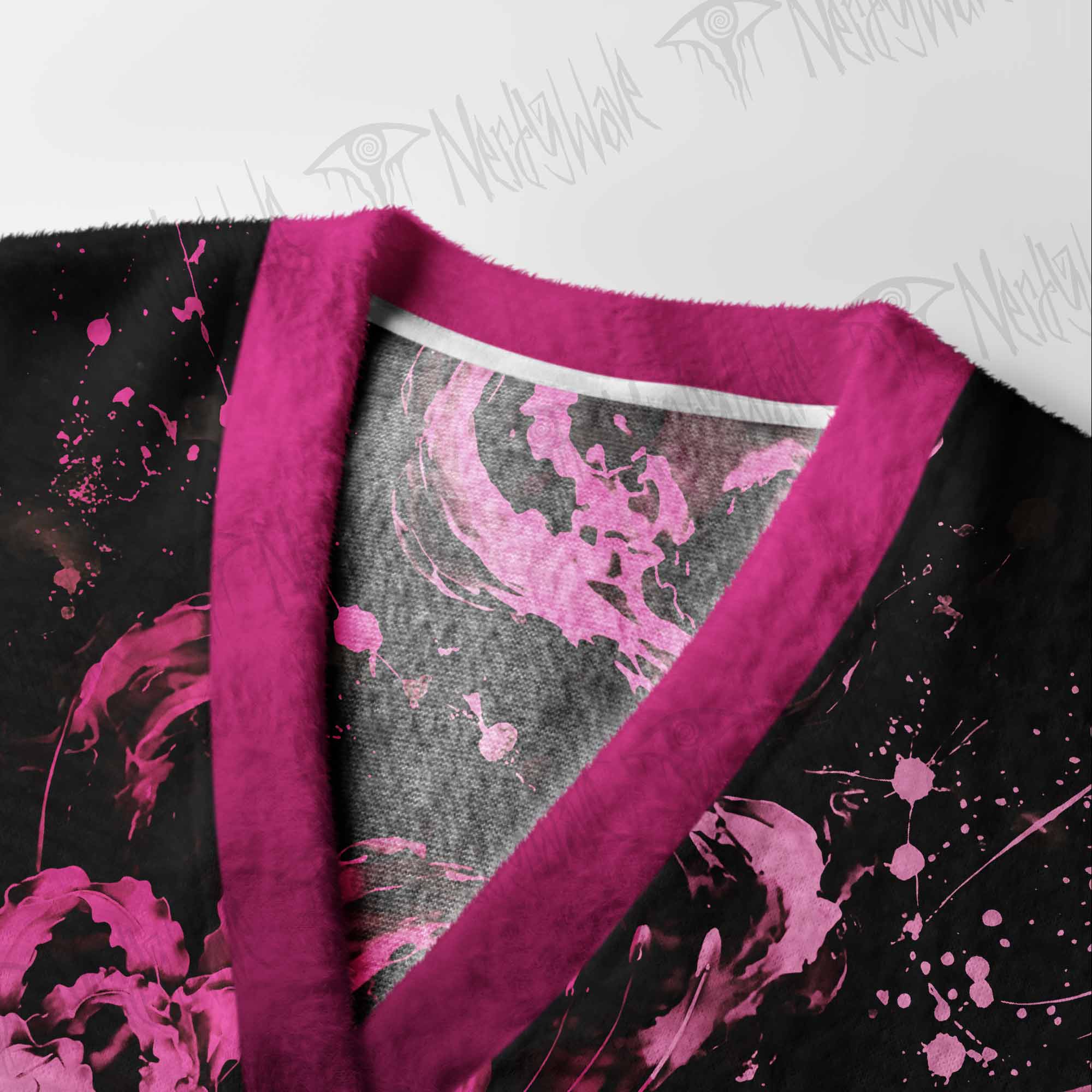 Crimson Spider Lily Cardigan Sweater