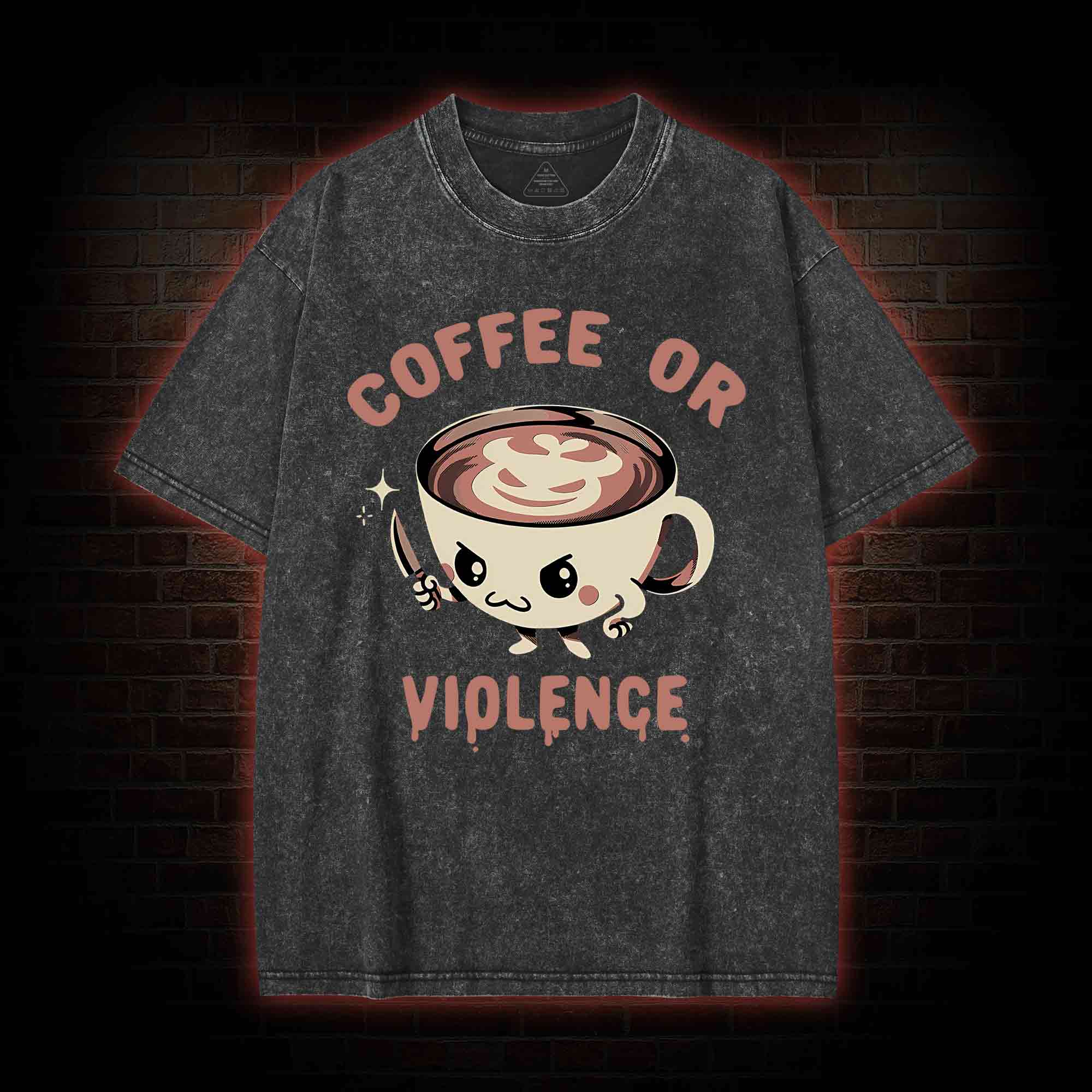 Coffee Or Violence Washed T-shirt