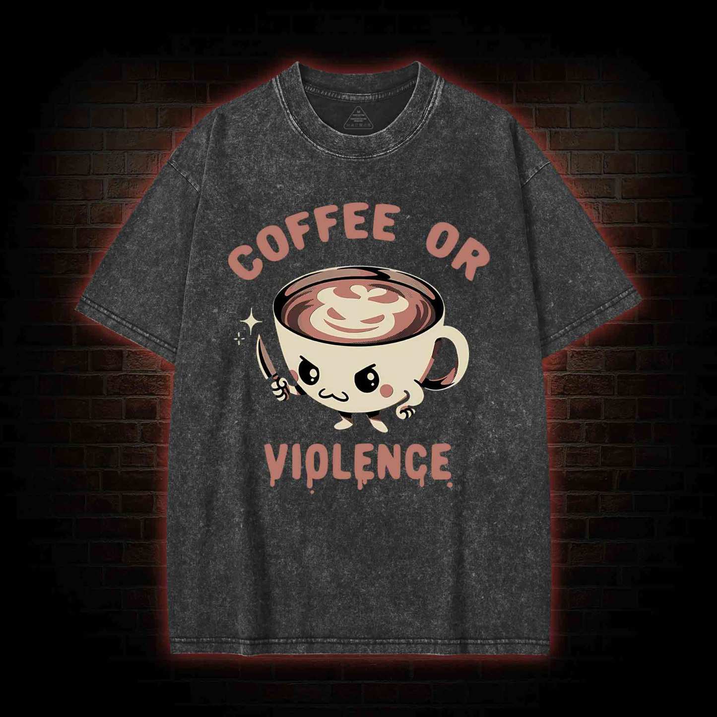 Coffee Or Violence Washed T-shirt