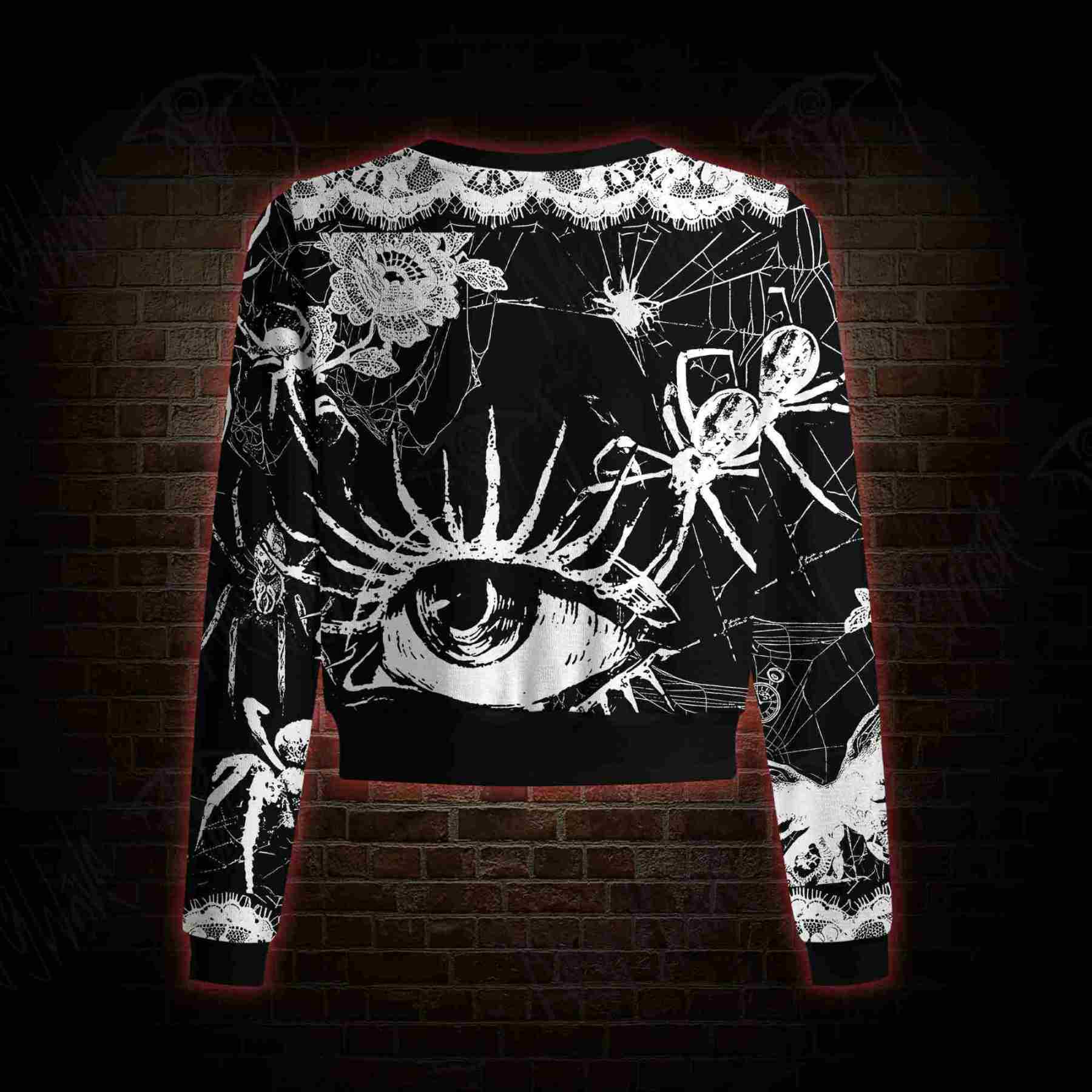 Spider Lace Noir Light Weight Cardigan Sweater