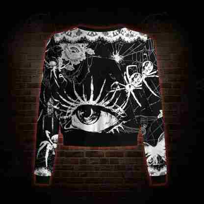 Spider Lace Noir Light Weight Cardigan Sweater