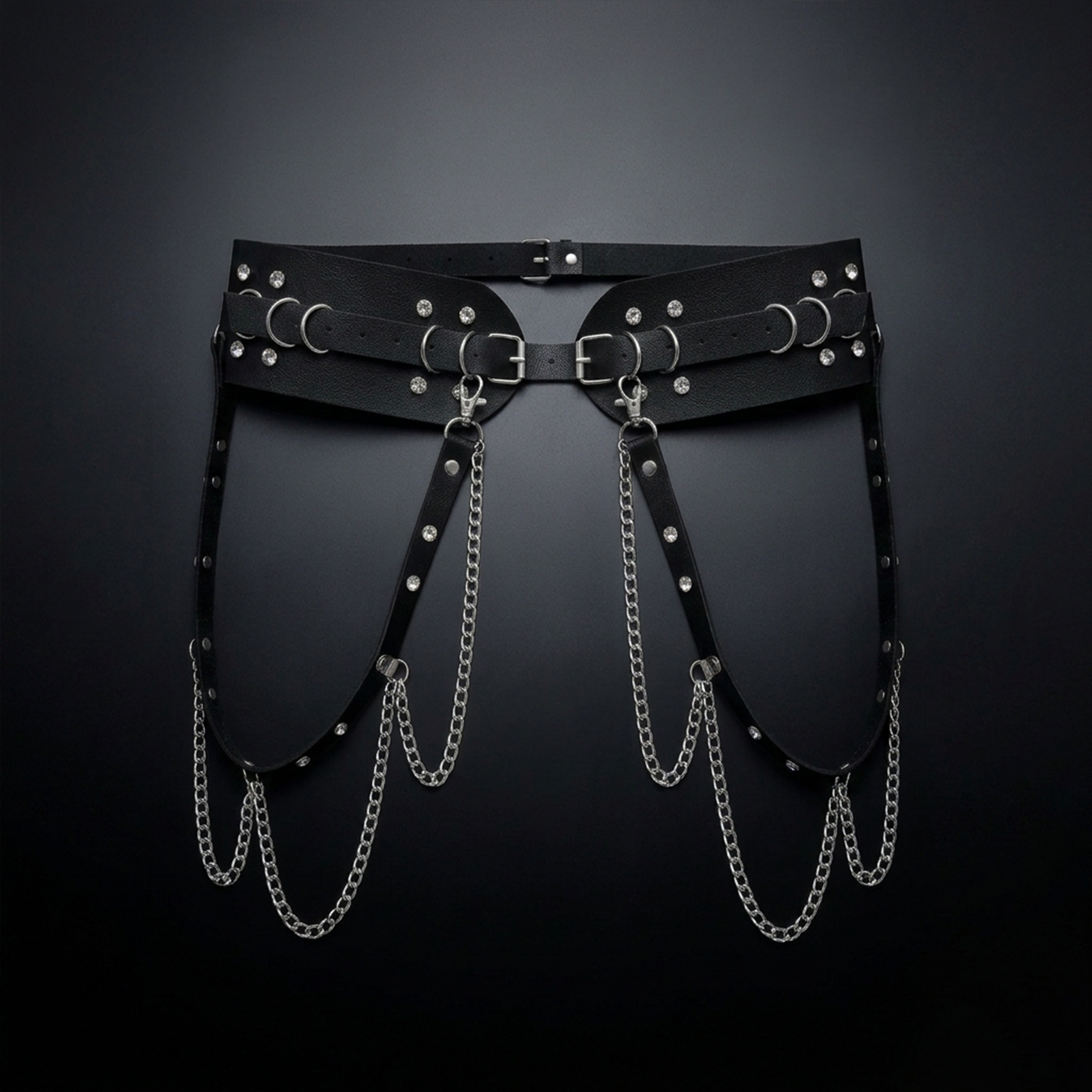 Punk Fashion PU Leather Waist Chain Belt