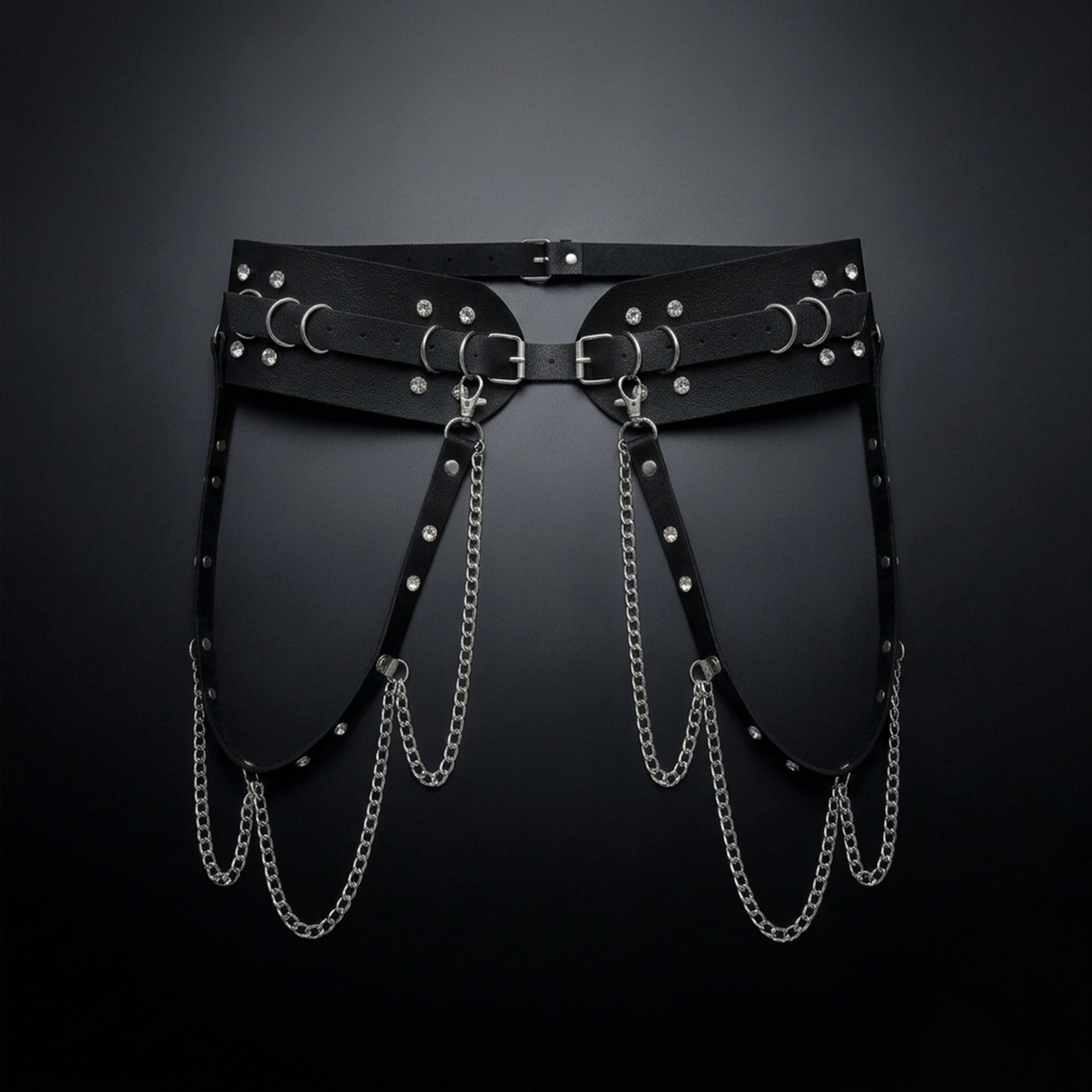 Punk Fashion PU Leather Waist Chain Belt