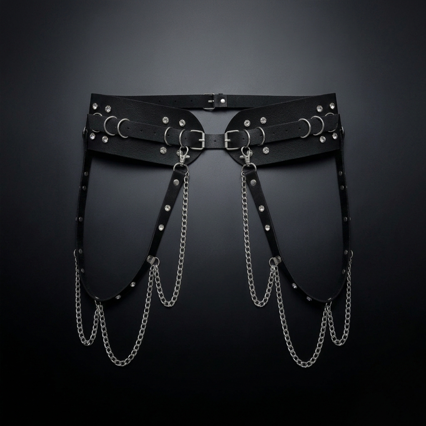 Punk Fashion PU Leather Waist Chain Belt