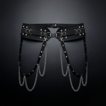 Punk Fashion PU Leather Waist Chain Belt