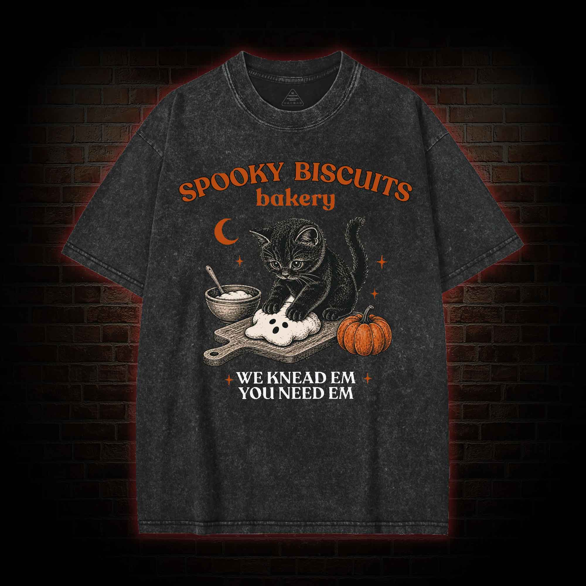 Spooky Biscuits Bakery Washed T-shirt