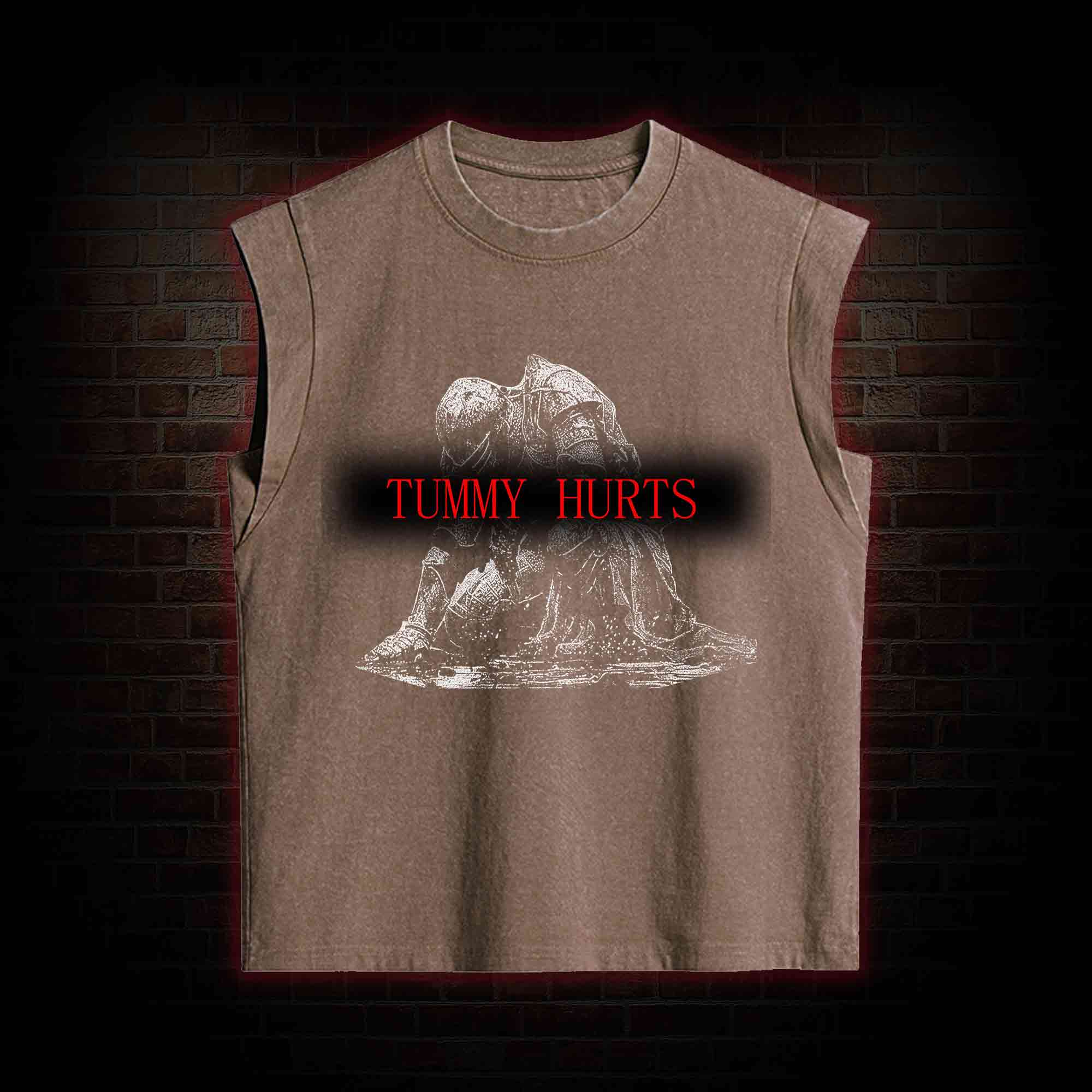 Retro Tummy Hurts Women's Washed Tank Top