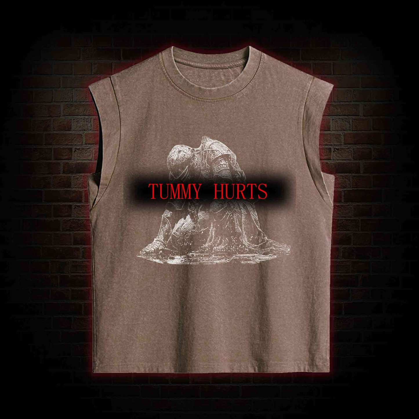 Retro Tummy Hurts Women's Washed Tank Top