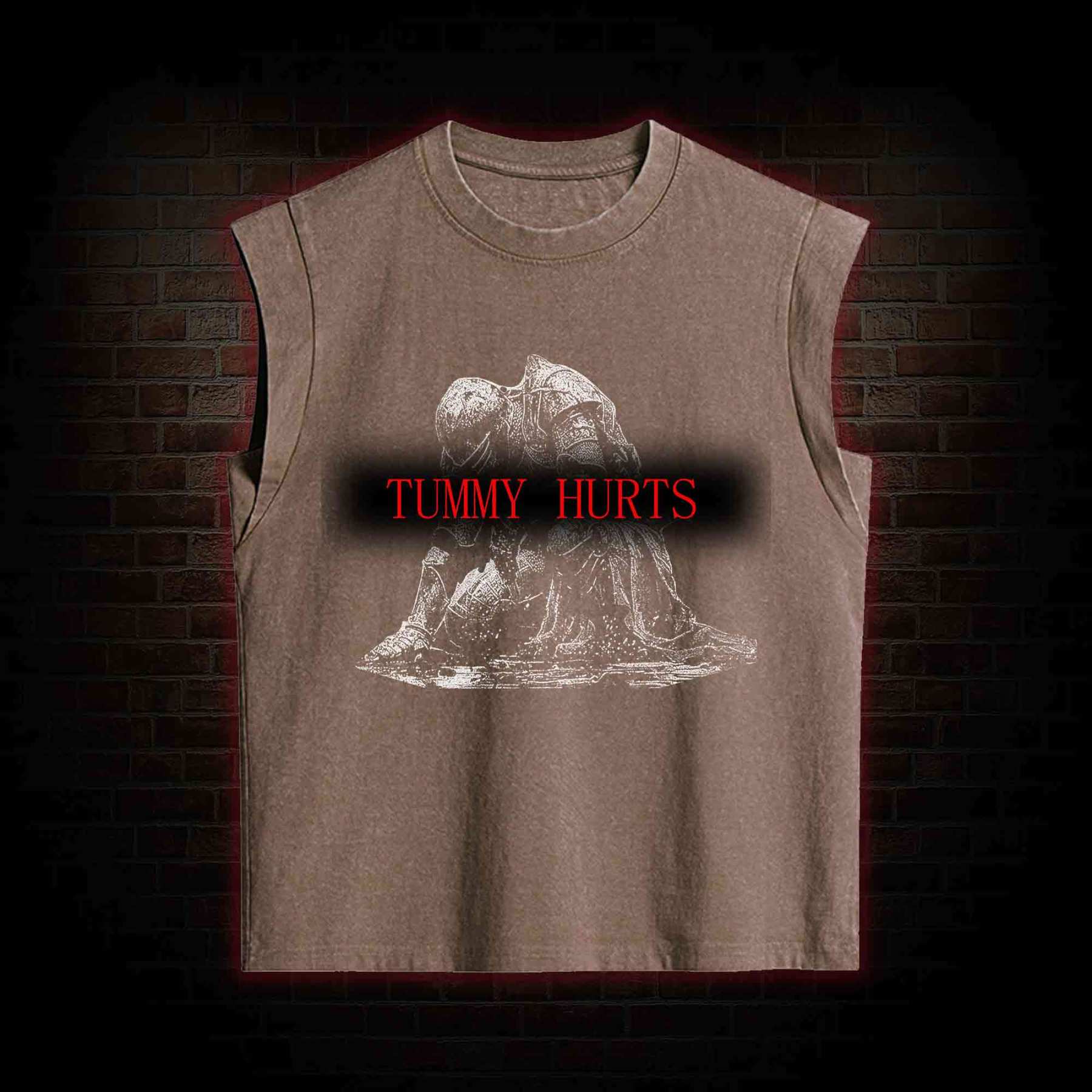 Retro Tummy Hurts Women's Washed Tank Top