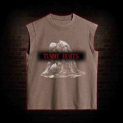 Retro Tummy Hurts Women's Washed Tank Top