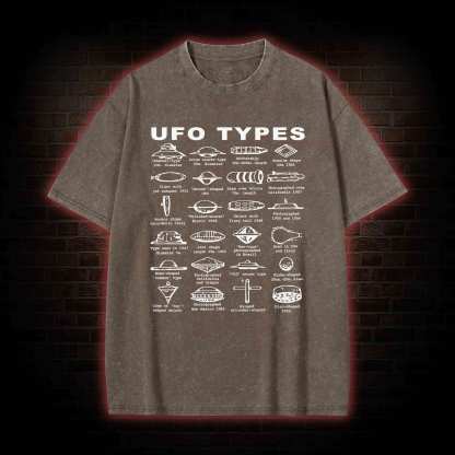 UFO Types Washed T-shirt