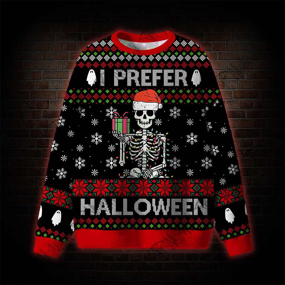 I Prefer Halloween Ugly Sweatshirts
