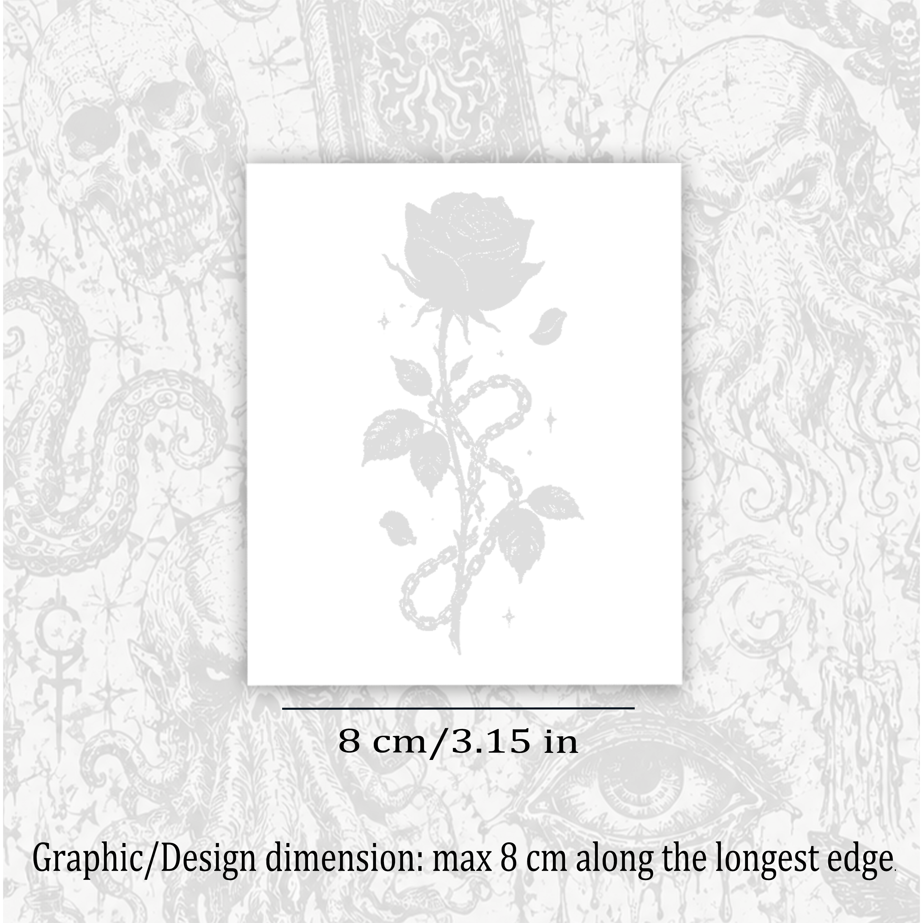 Gothic Rose Temporary Tattoo