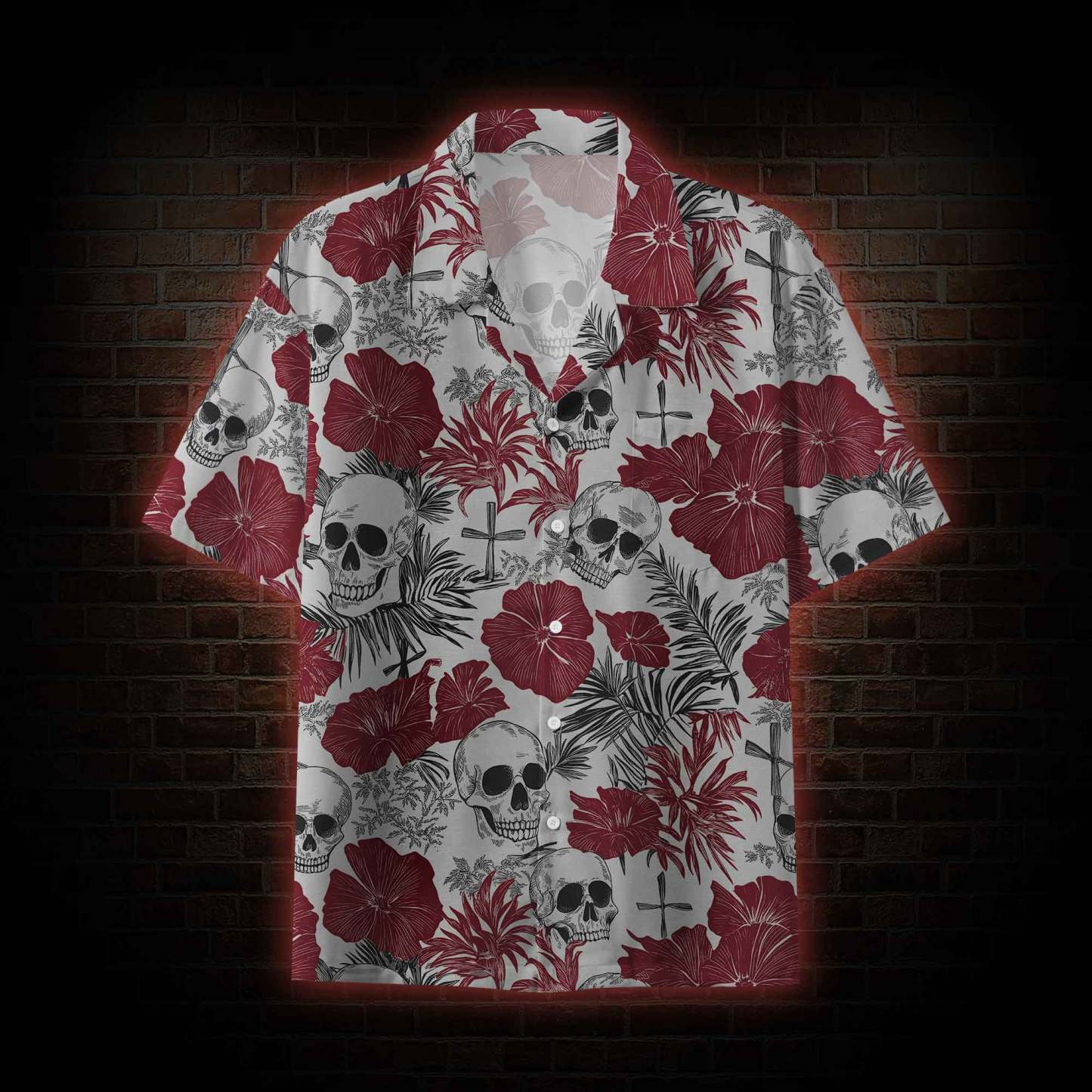 Poppy and Skull Hawaiian Shirt