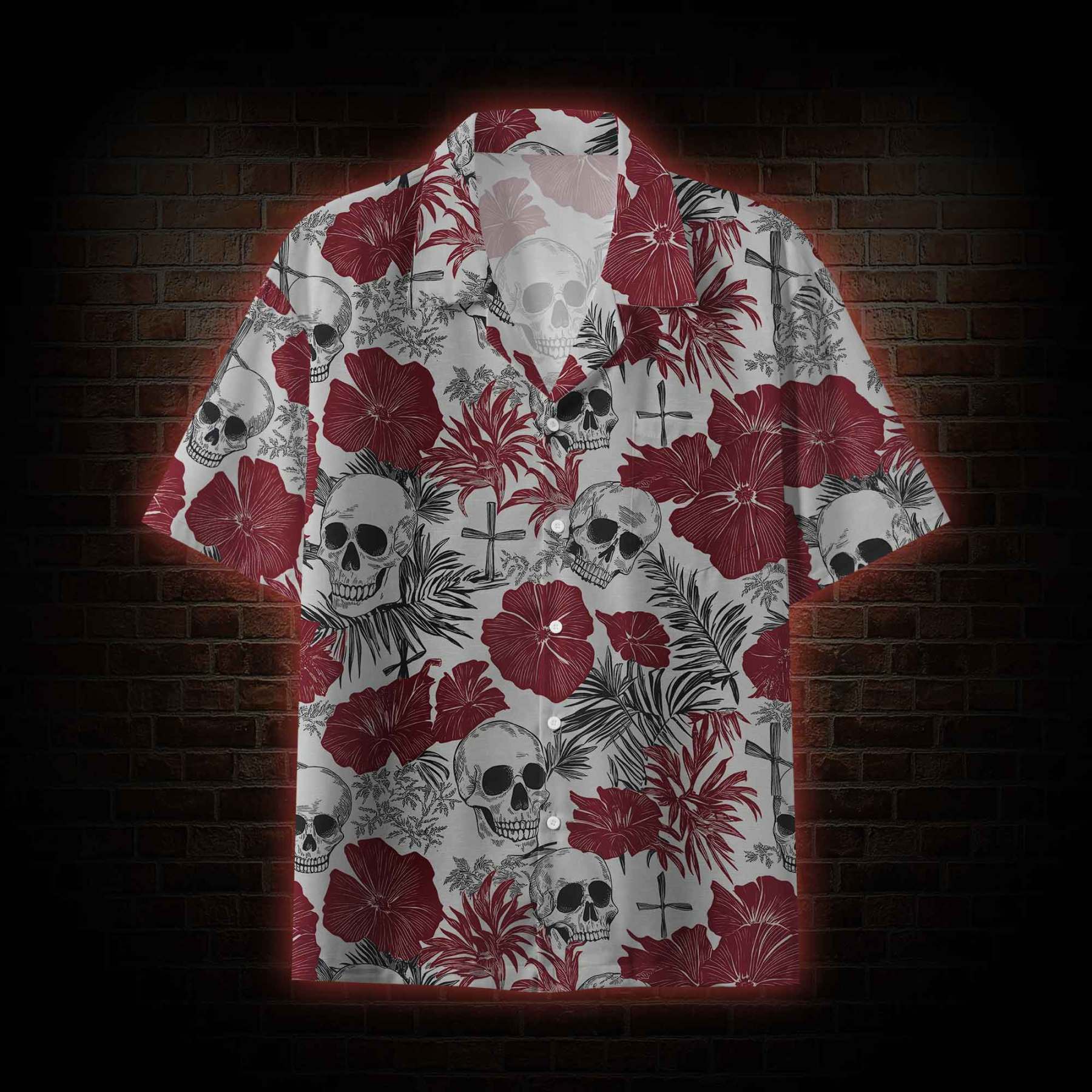 Poppy and Skull Hawaiian Shirt